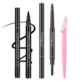 3 PCS Customized Eyebrow Enhancer Kit,Including 1 Black Eyeliner, 1 Dark Brown Eyebrow Pencils and 1 Eyebrow Razor #20230901